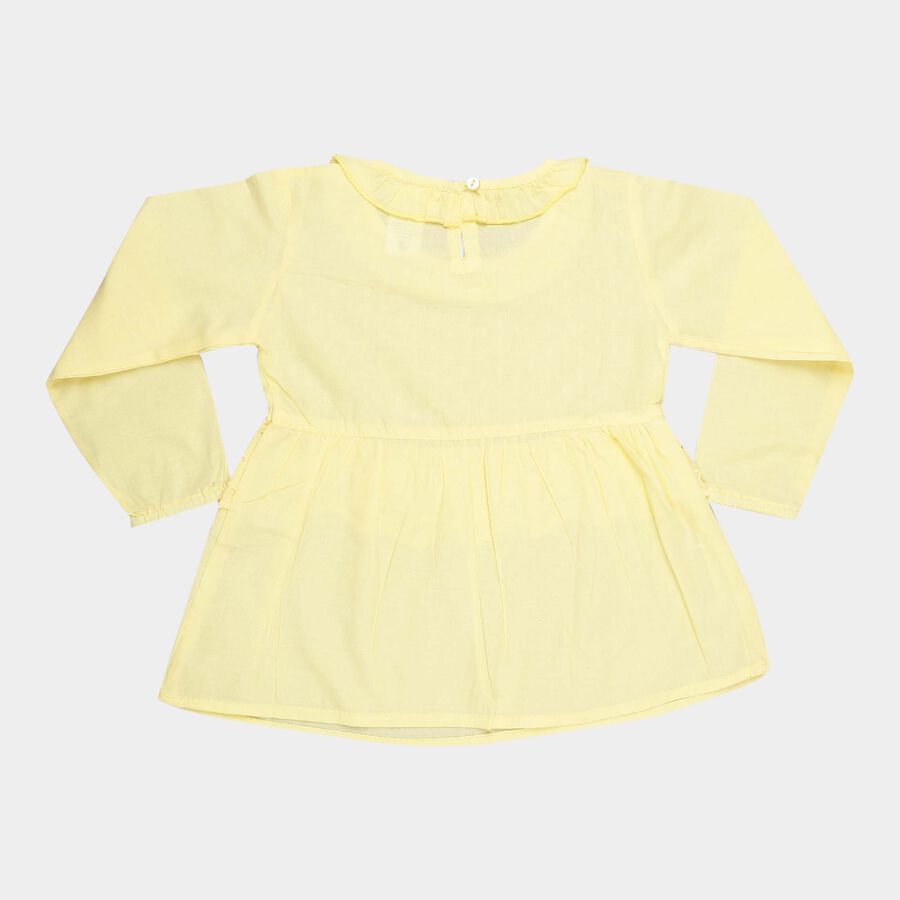 Girls Embellished Short Sleeve Top, Yellow, large image number null