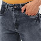 Men's Stonewashed Blue Slim Fit Jeans, Dark Blue, small image number null