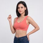 Women's Peach Scoop Neck Bralette Bra, Peach, small