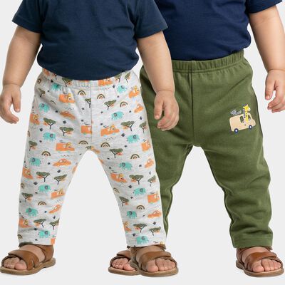 Infants Olive and Green Cotton Printed Pyjama Set