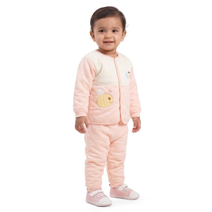 Infants' Pink Round Neck Lounge Hipster Set, Light Pink, large