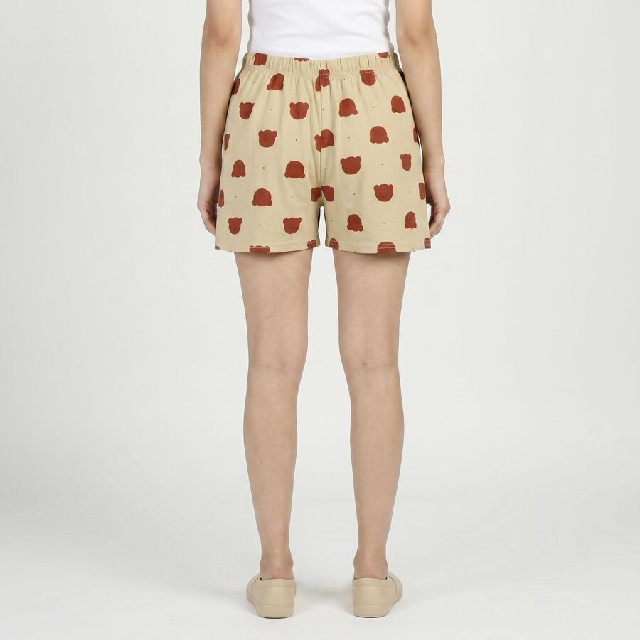 Women's Beige Regular Fit Casual Shorts, गहरा पीला, large