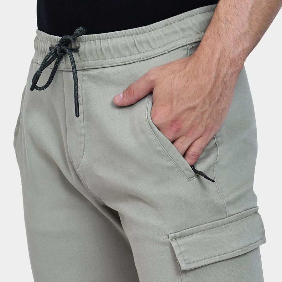 Men's Slim Fit Casual Trousers , हल्का हरा, large image number null