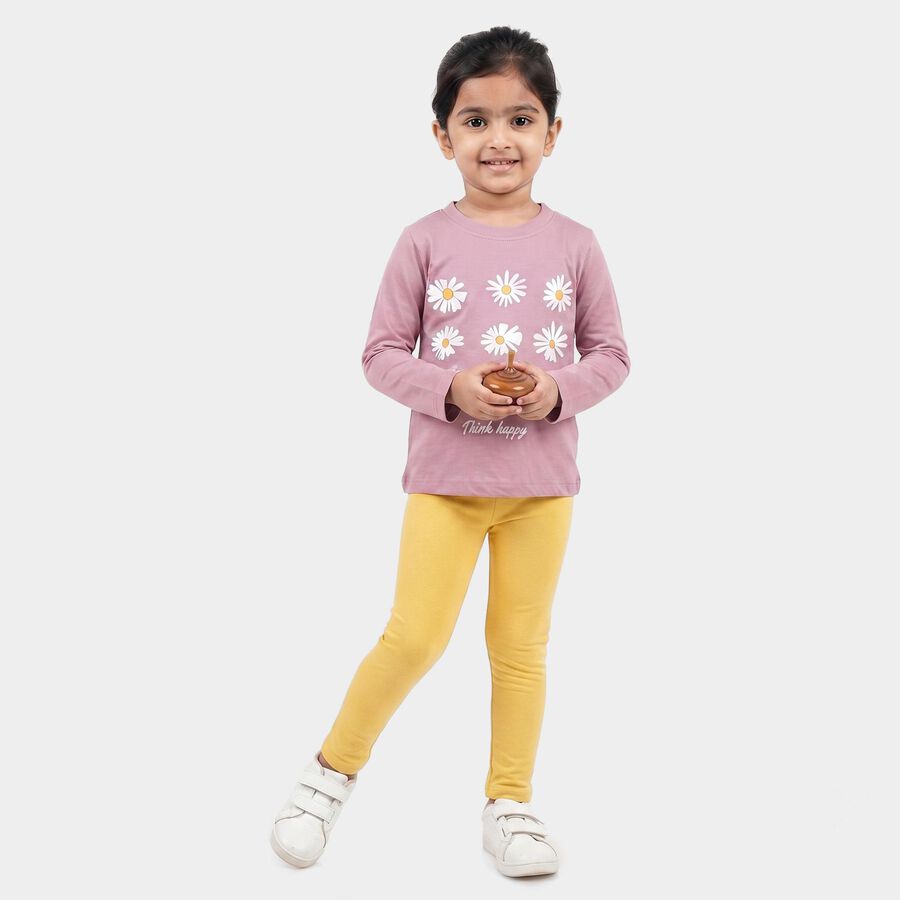 Girls Purple Round Neck Regular Top, Purple, large