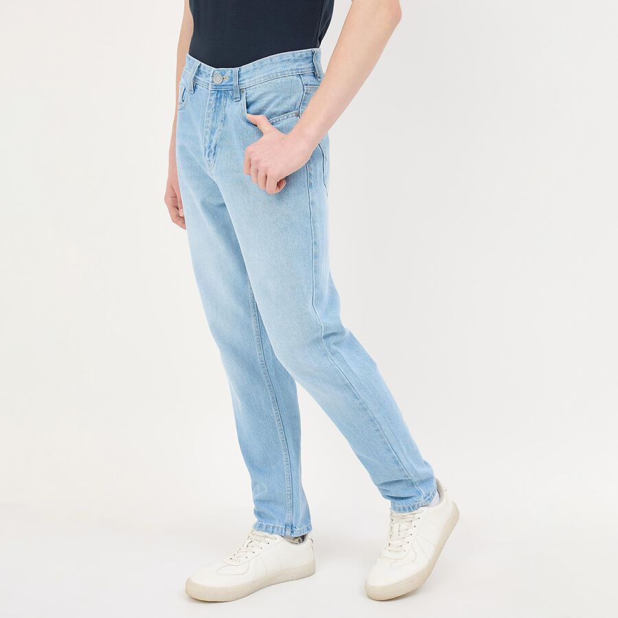 Men's Blue Straight Fit Classic Jeans, Light Blue, large