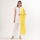 Women's Bright Yellow Crinkled Dupatta, पीला, small