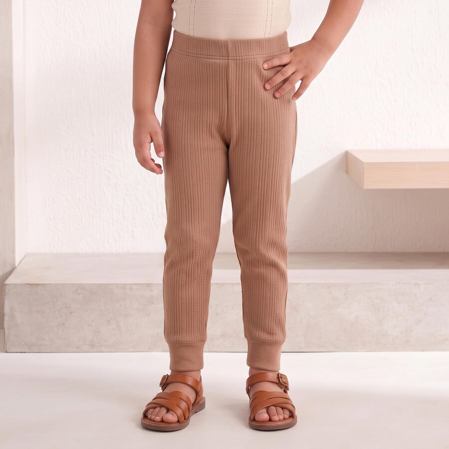 Girls Brown Long Johns Thermal, भूरा, large