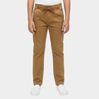 Boys' Camel Brown Slim Fit Elastic Waist Jeans, गहरा पीला, small image number null