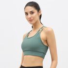 Ladies' Padded Sports Bra, Dark Green, small image number null