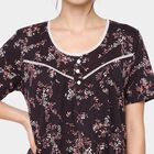 Women's Dark Grey Round Neck A-Line Nighty, गहरा ग्रे, small