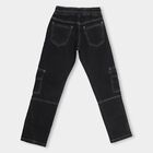 Boys' Jet Black Slim Fit Jogger Jeans, काला, small image number null