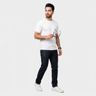 Men's White Cotton Round Neck Regular T-Shirt, सफ़ेद, small