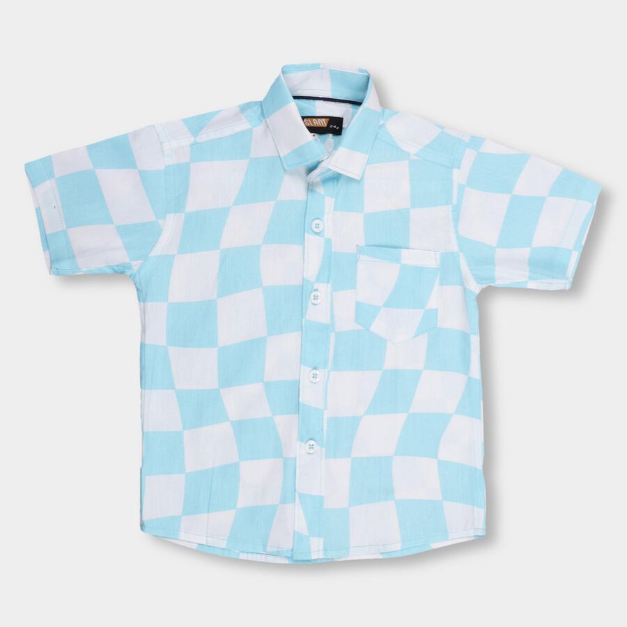 Boys' 100% Cotton Casual Shirt , Light Blue, large image number null
