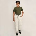 Boys' Off-White Cotton Blend Cargo Pyjama, ऑफ व्हाइट, small image number null