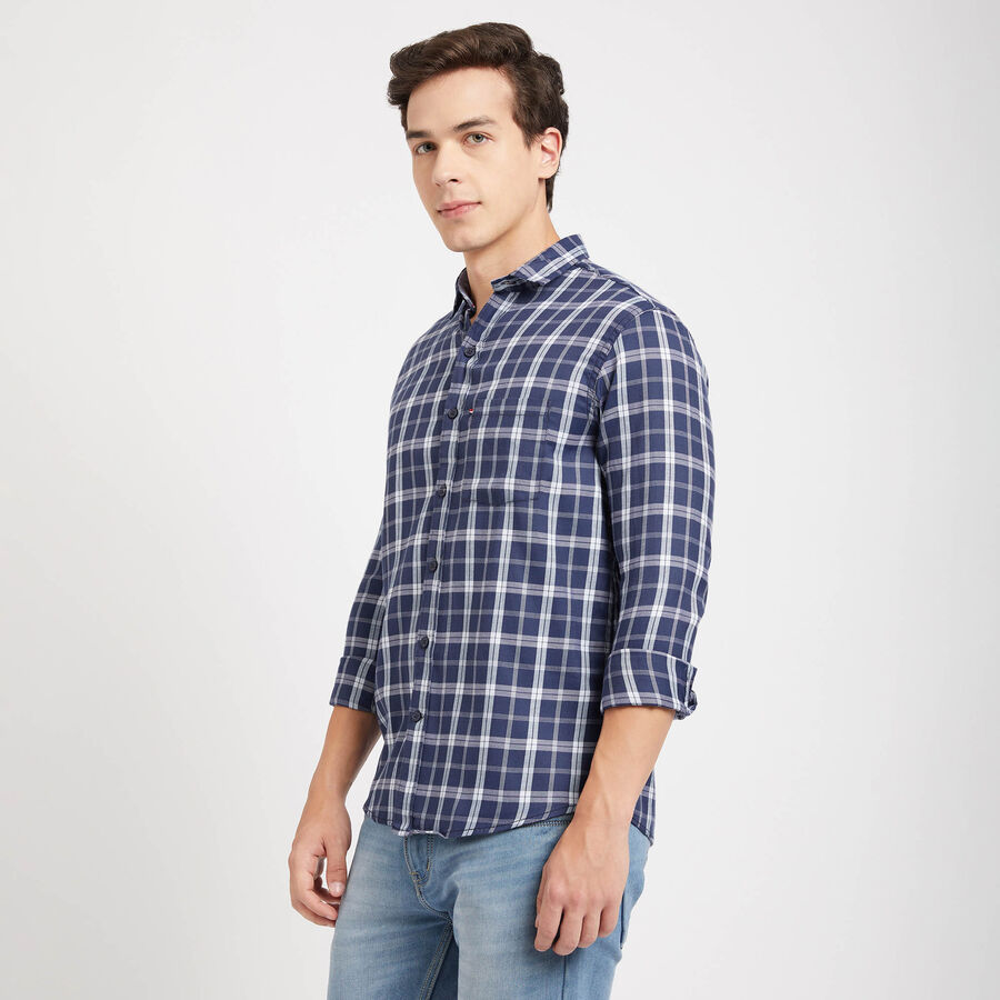 Checks Casual Shirt, Dark Blue, large image number null