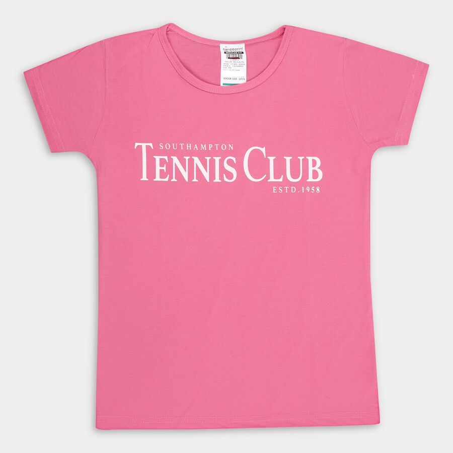 Girls' T-Shirt, गुलाबी, large image number null