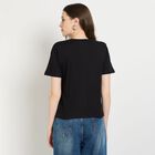 Ladies' Cotton Round Neck T-Shirt, Black, small image number null