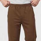 Men's Khaki Straight Fit Solid Track Pants, Khaki, small