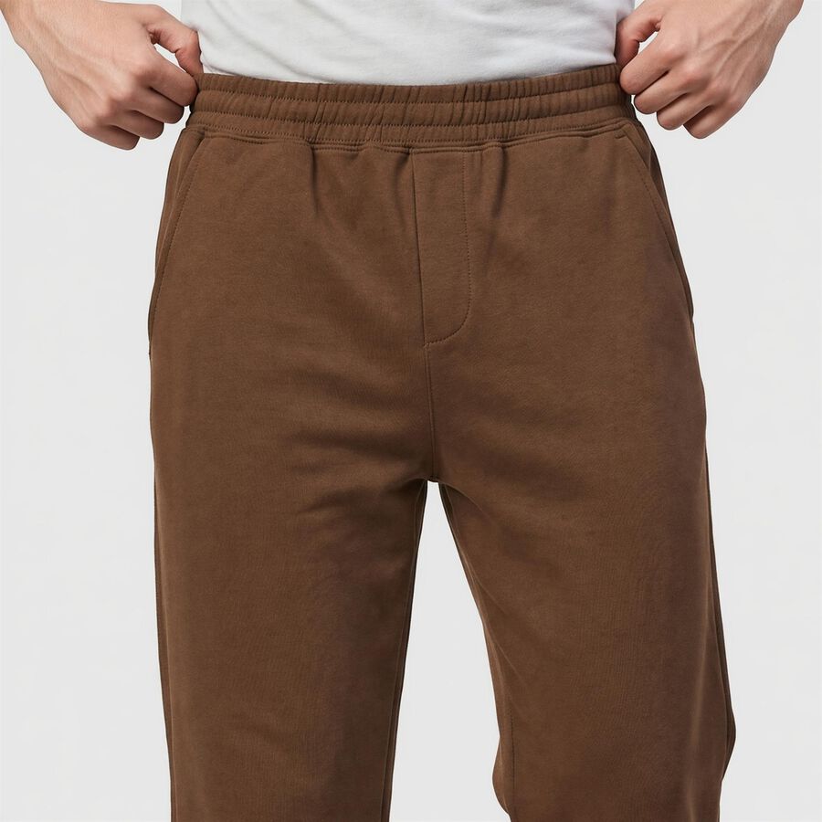 Men's Khaki Straight Fit Solid Track Pants, Khaki, large