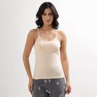 Women's Soft Beige Spaghetti Strap Padded Slip, Beige, small