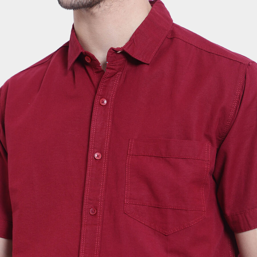 Cotton Solid Casual Shirt, Maroon, large image number null