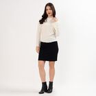 Women's Eggshell White Boat Neck Romantic Top, Off White, small