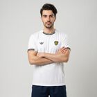 Men's White Round Neck Regular T-Shirt, White, small