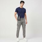Men's Grey Cargo Jogger, मिश्रित हल्का ग्रे, small