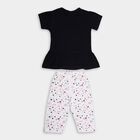 Girls' 100% Cotton Capri Set , नेवी ब्लू, small image number null