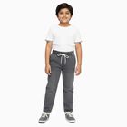 Boys' Muted Charcoal Grey Regular Fit Elastic Waist Jeans, हल्का ग्रे, small image number null