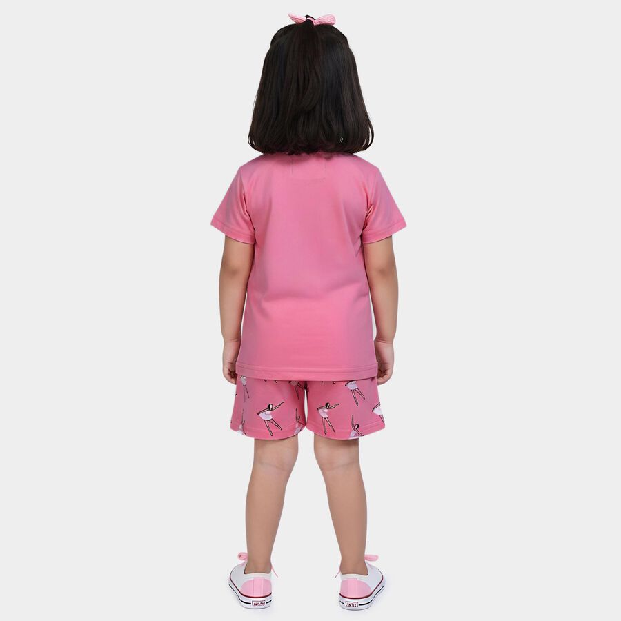 Girls Light Pink Night Suit, हल्का गुलाबी, large