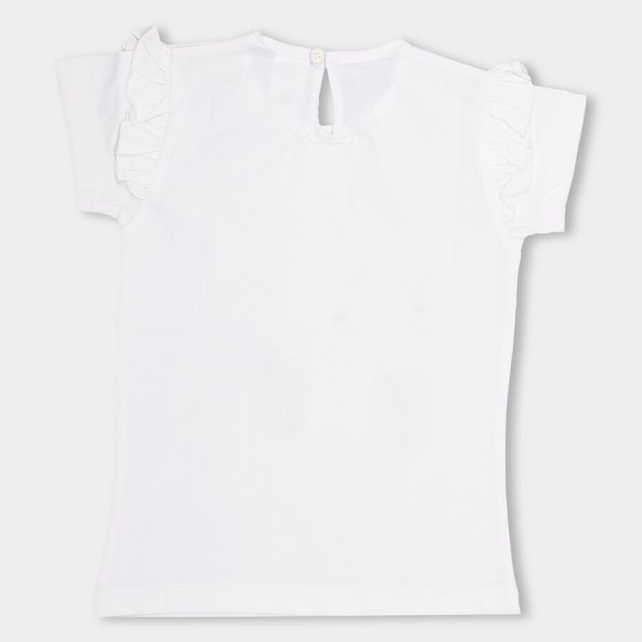 Girls' 100% Cotton T-Shirt, White, large image number null