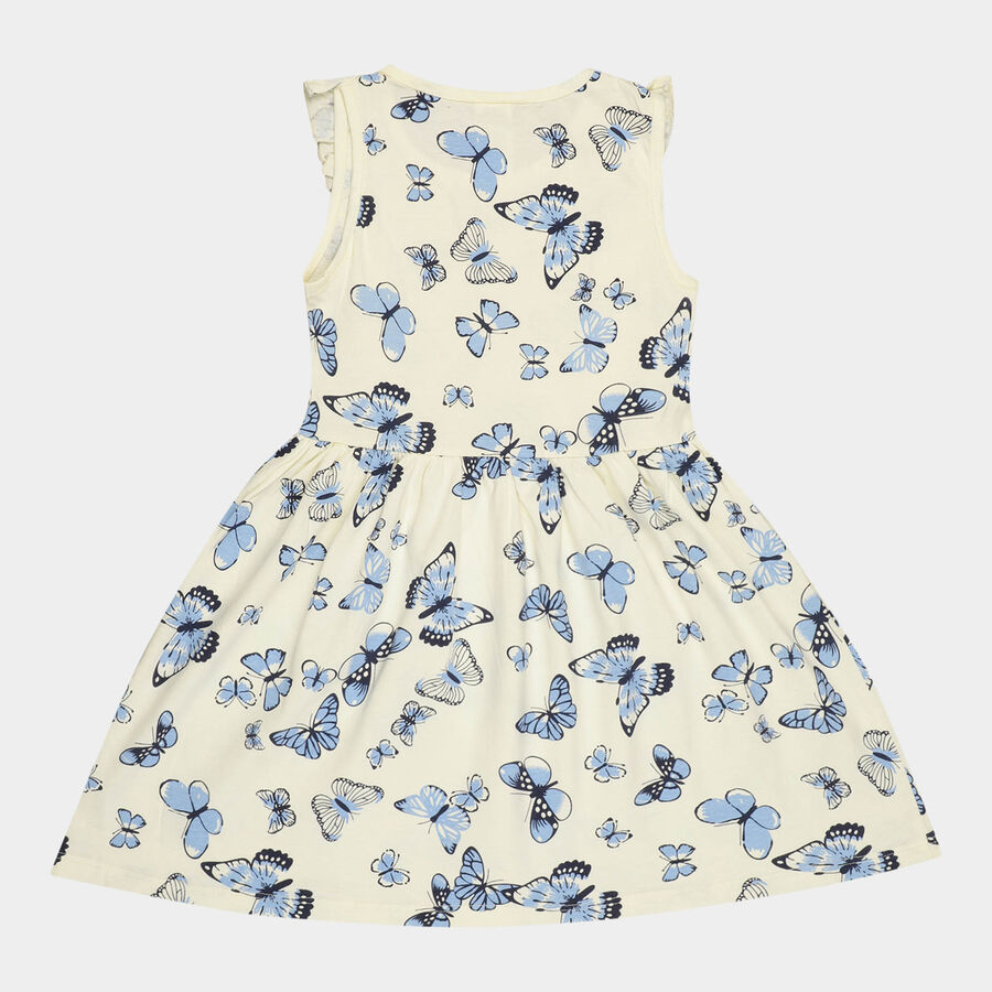 Girls Cotton Frock, Yellow, large image number null