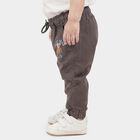 Infants Dark Grey Regular Fit Embroidered Jogger Trousers, गहरा ग्रे, small