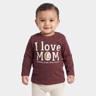 Infants Purple Cotton Round Neck Graphic Print Regular T-Shirt, बैंगनी, small