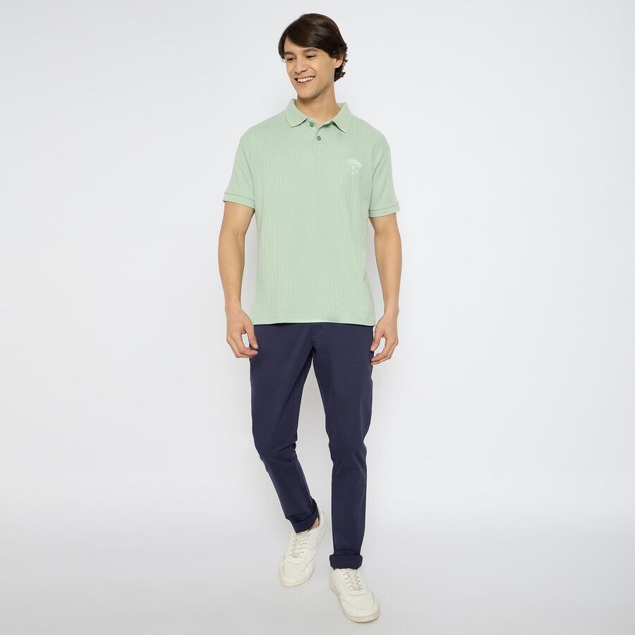 Men's Collared Half Sleeves T-Shirt , Light Green, large