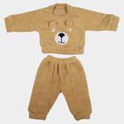 Infants' Beige Round Neck Bear Appliqu&eacute; Baba Suit, Beige, small