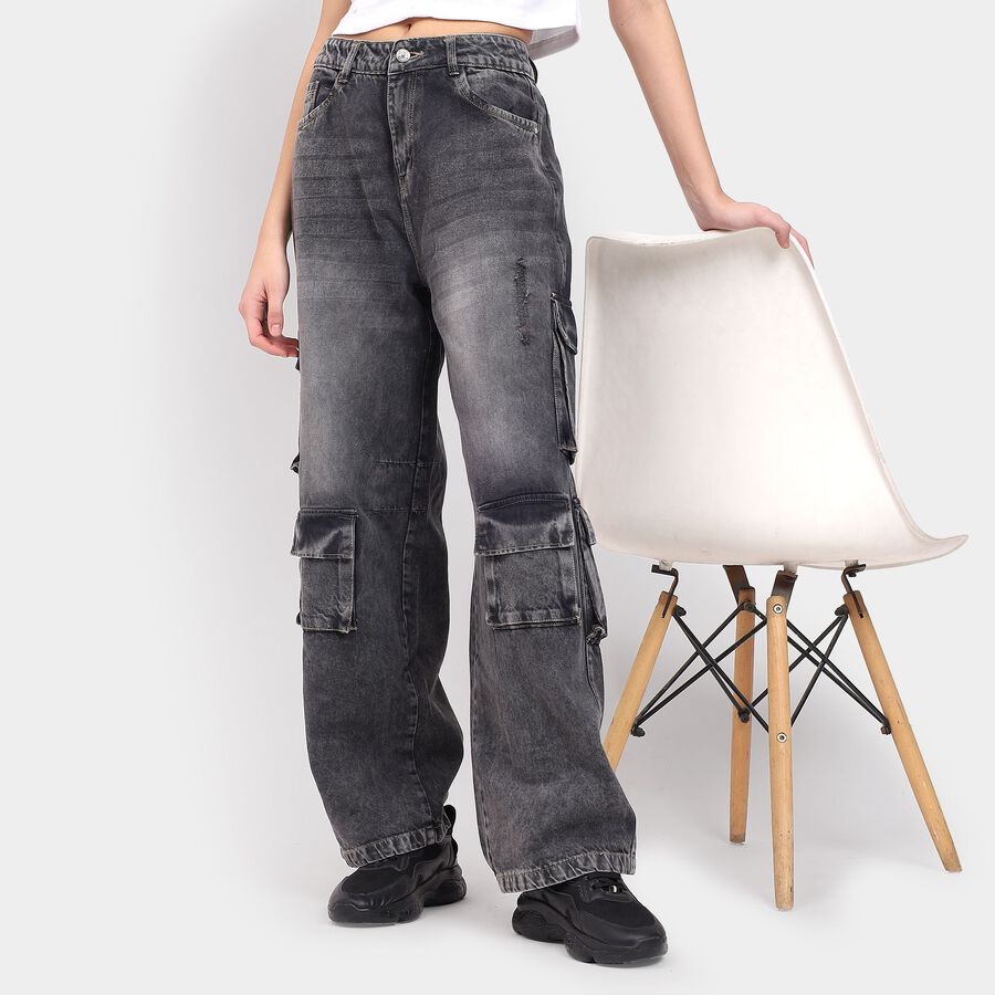 Ladies' 100% Cotton Jeans , Light Grey, large image number null