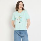 Ladies' Round Neck T-Shirt, Blue, small image number null