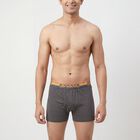 Men's Grey Regular Fit Cotton Trunks, Dark Grey, small