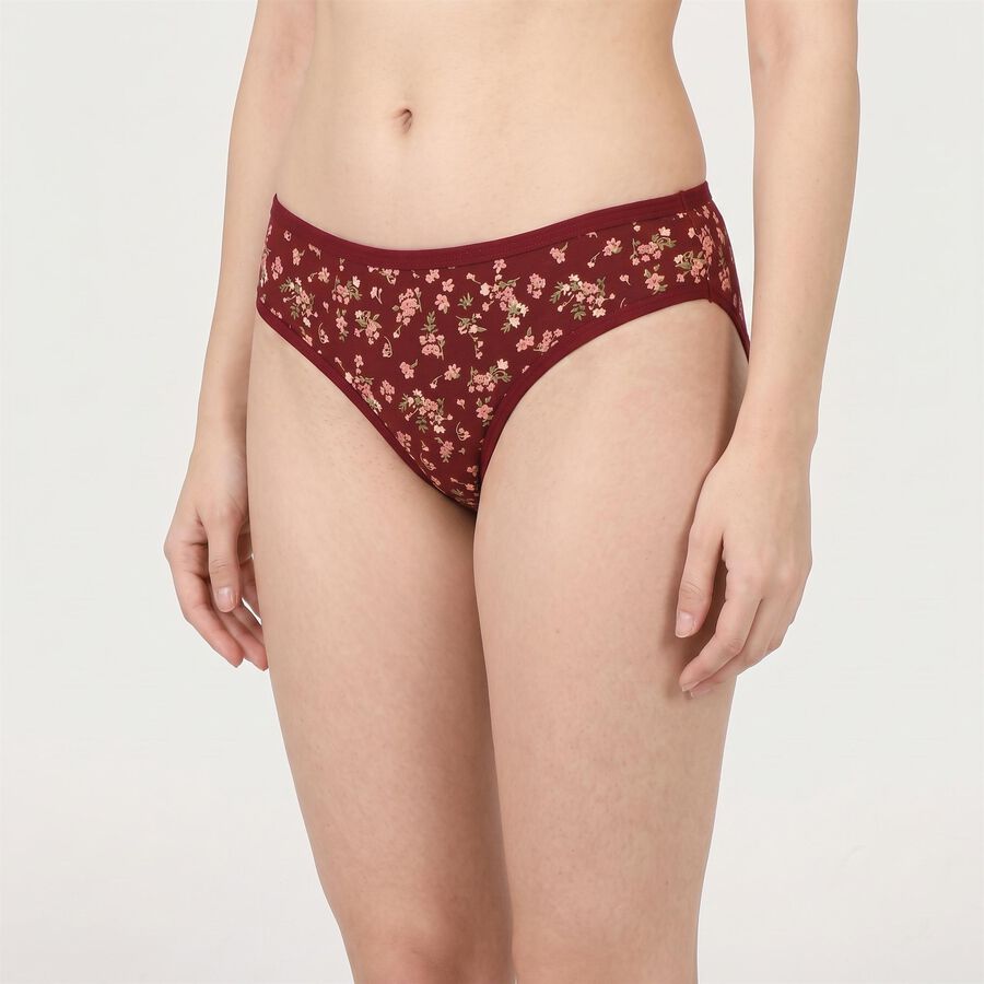 Women's Brown Regular Fit Floral Printed Panty, Brown, large