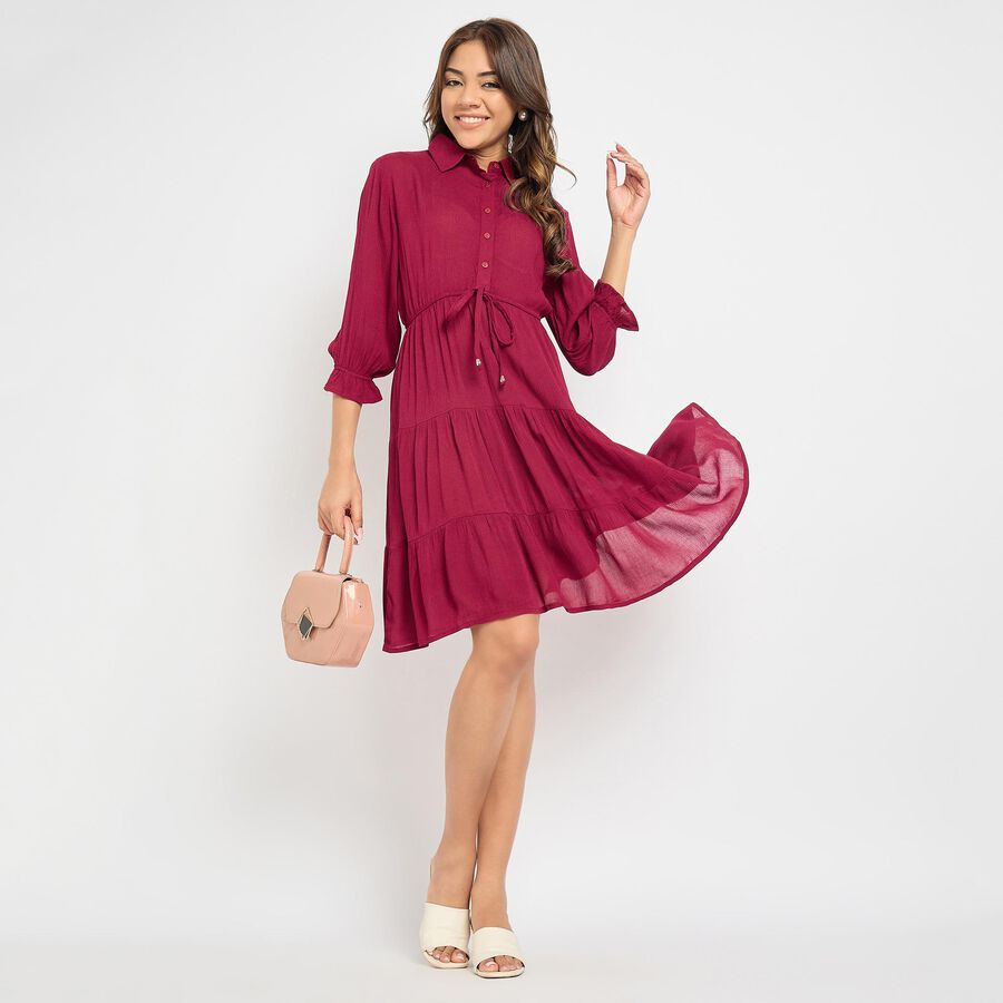 Ladies' Dress , वाइन, large image number null
