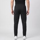 Men's Black Slim Fit Reflective Stripe Track Pants, काला, small