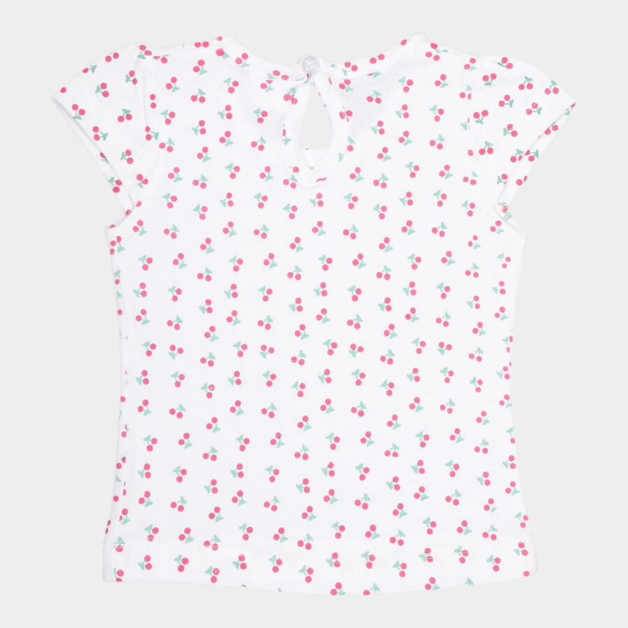 Infants Cotton Printed T-Shirt, Light Green, large image number null