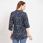 All Over Print Straight Kurta, नेवी ब्लू, small image number null