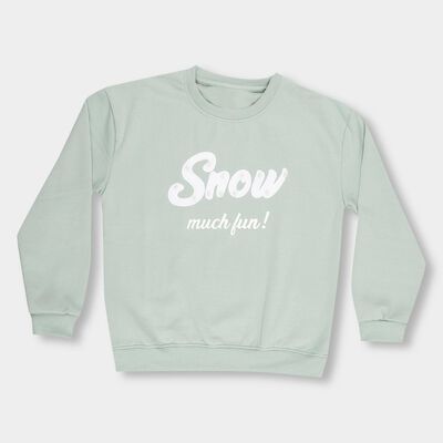 Girls Light Sage Green Crew Neck Casual Sweatshirt