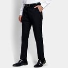 Men's Slim Fit Formal Trousers, Black, small image number null