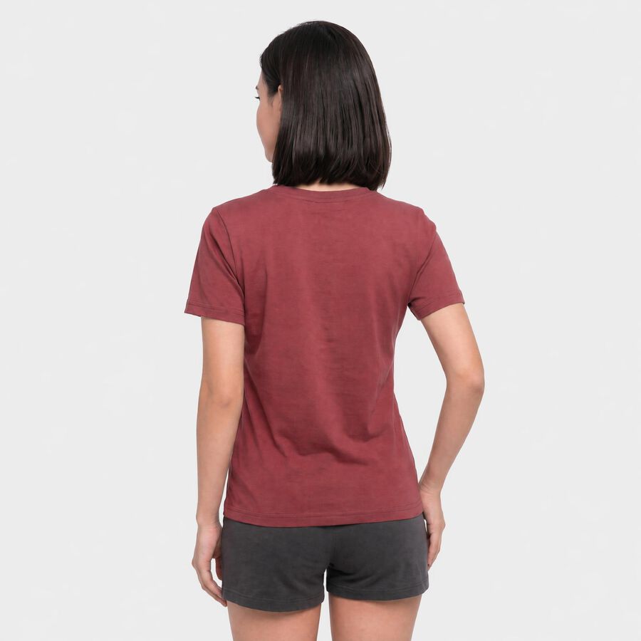 Women's Pink Round Neck Regular T-Shirt, गुलाबी, large