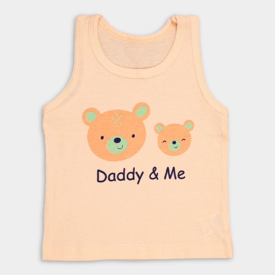 Infants' Cotton Vest, Peach, large