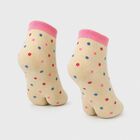 Women's Off White Regular Fit Polka Dot Pack of 1 Socks, ऑफ व्हाइट, small